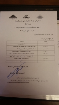 ورشة عمل عن خطط الجامعة بين المتابعة و الإنجاز بعد العيد مباشرة *